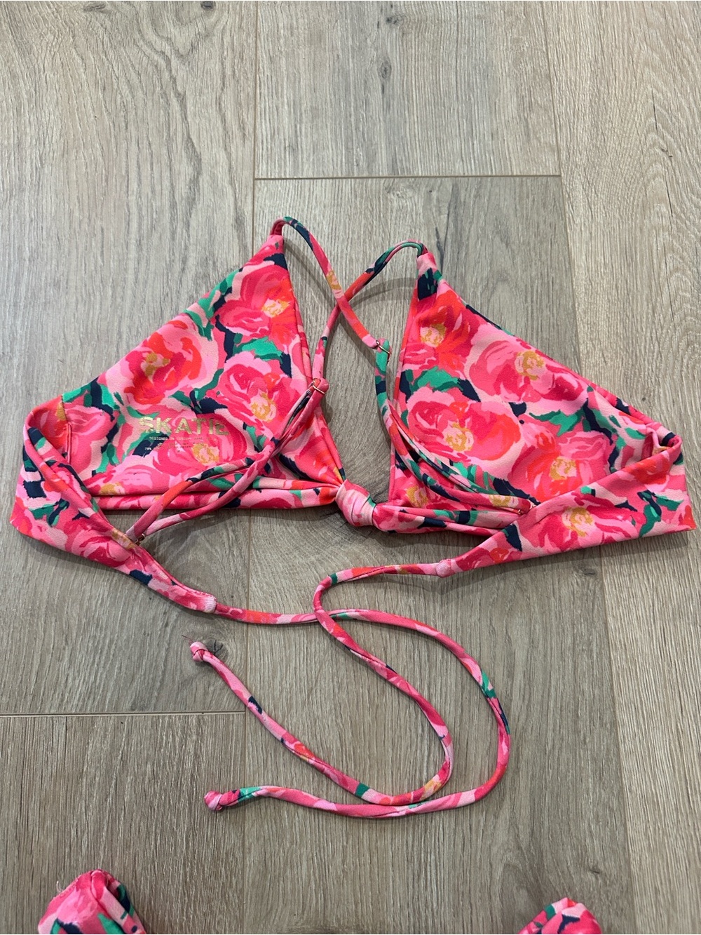Floral Pink Twist-Front Bikini - Picture 3 of 4